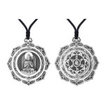 990 Silver Mahasthamaprapta Bodhisattva Pendant - Horse Zodiac Guardian